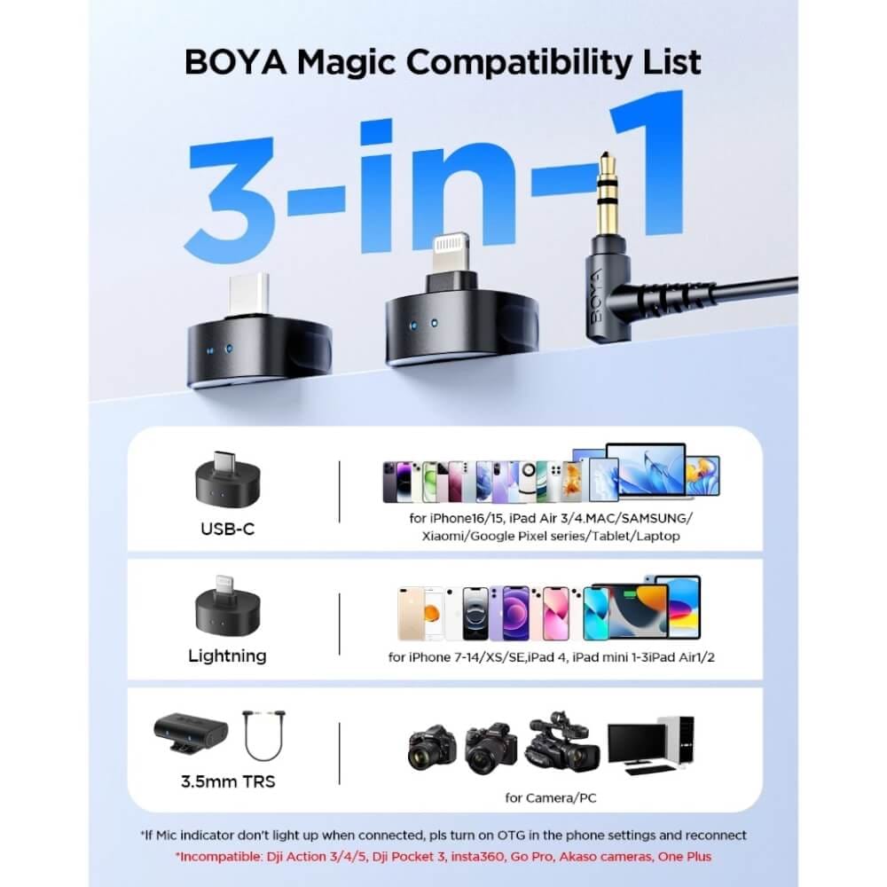 ไมโครโฟนไร้สาย BOYA MICROPHONE BOYA MAGIC-03_8